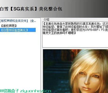 上古卷轴5:天际 白雪SG真实系UNPB+BBP美化整合包